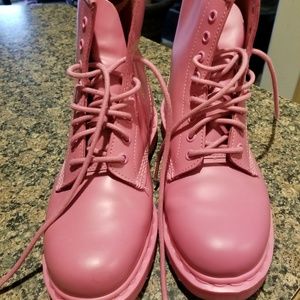 Pink Dr Martens. Worn once.